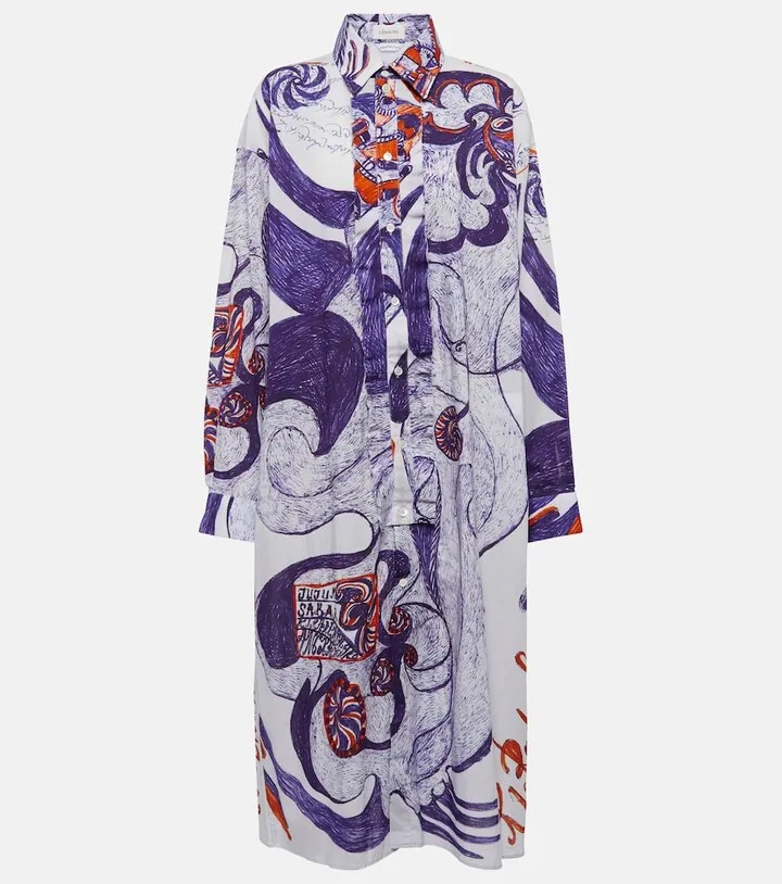 Angkasapura printed cotton midi dress