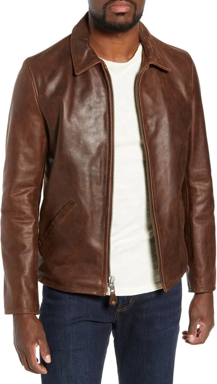 Waxy Naked Buffalo Leather Delivery Jacket