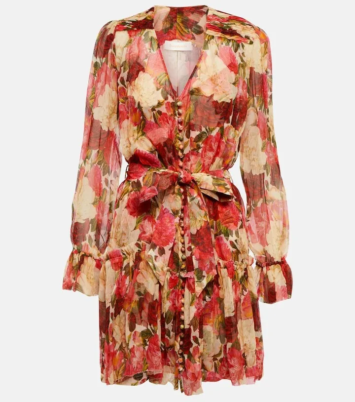 Floral crepe minidress