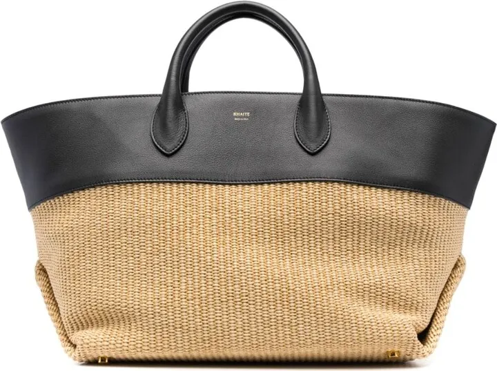 medium Amelia raffia tote bag