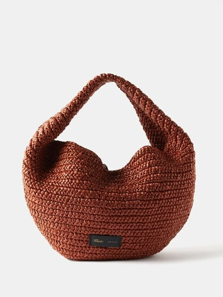 Olivia Medium Faux-raffia Shoulder Bag