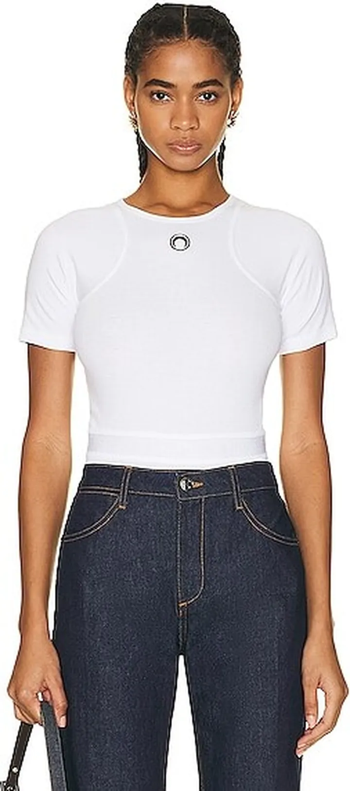 Marine Serre Logo Bodysuit in White
