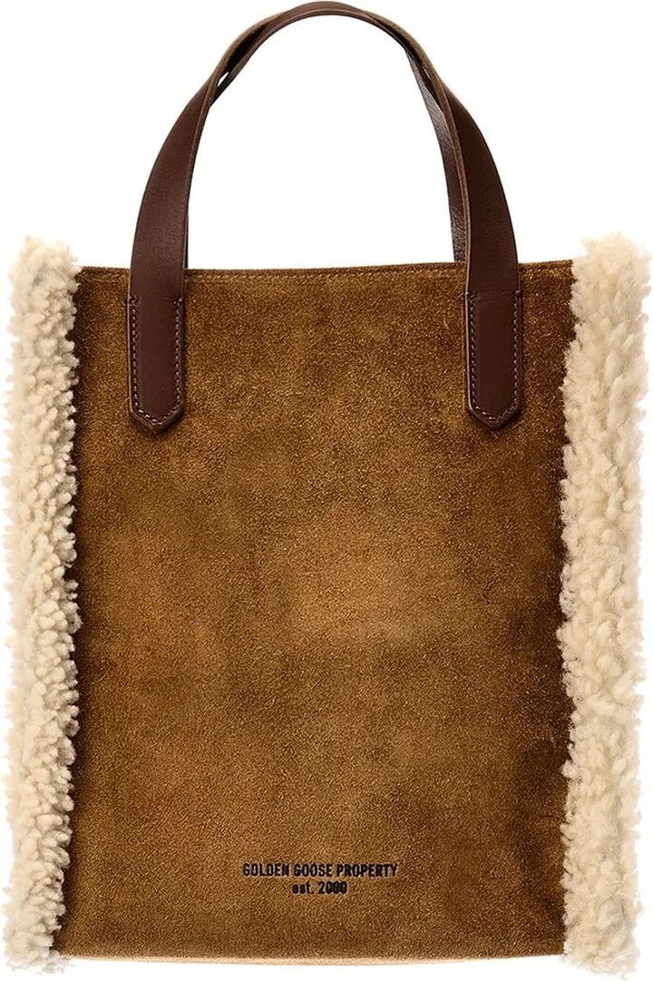 Golden Goose California North-South Mini Suede & Shearling Tote