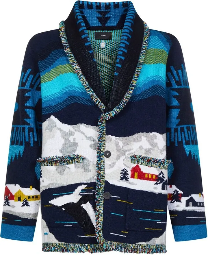 Alanui Jacquard Fringed Cardigan