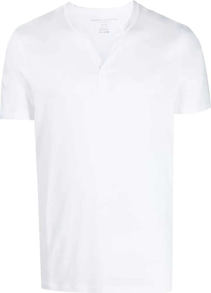 split-neck short-sleeve T-shirt