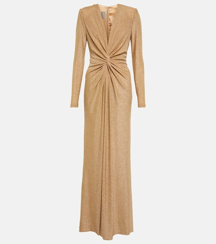 Metallic jersey gown