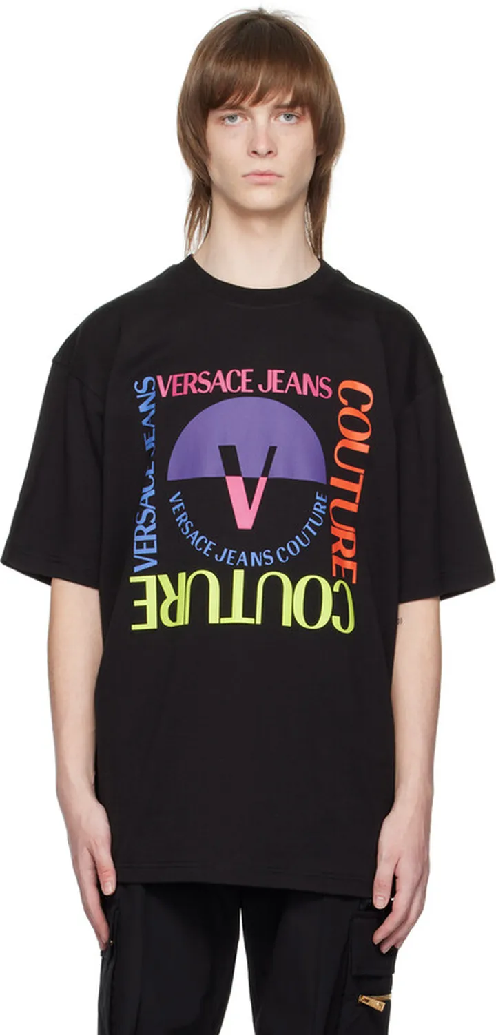 Versace Jeans Couture Black V-Emblem T-Shirt