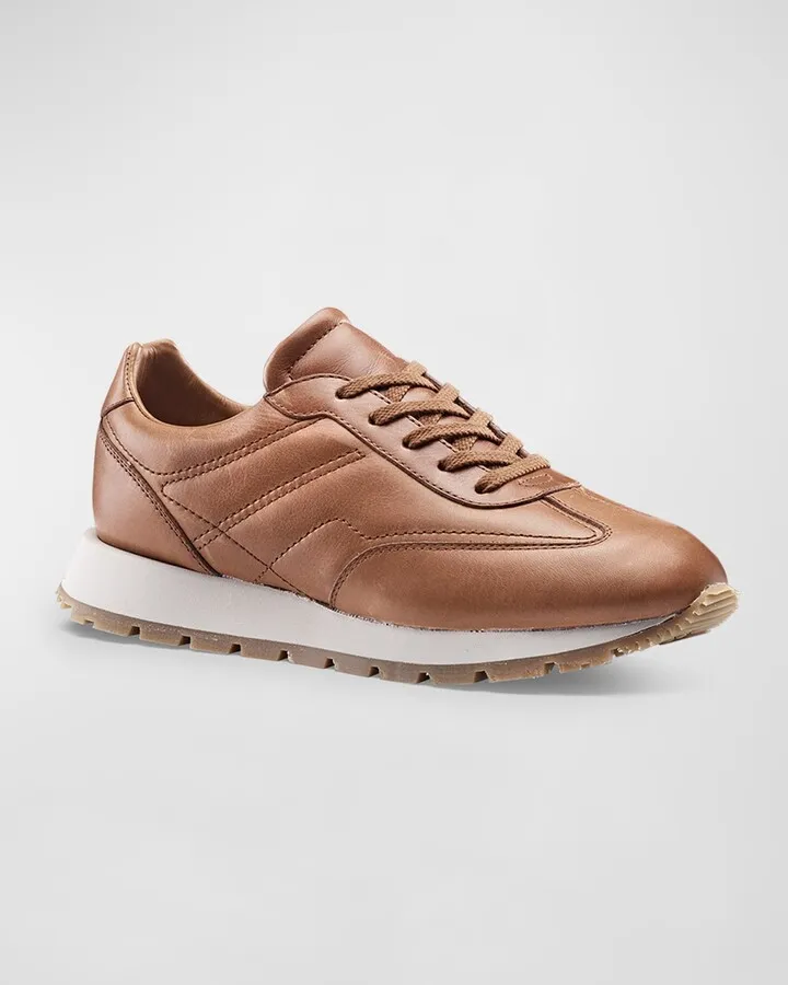 Men's Retro Runner Leather Low-Top Sneakers
