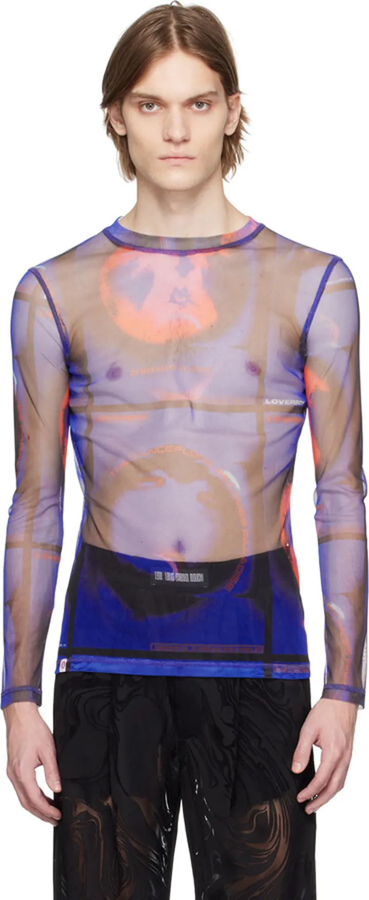 Charles Jeffrey Loverboy SSENSE Exclusive Blue George Allen Long Sleeve T-Shirt