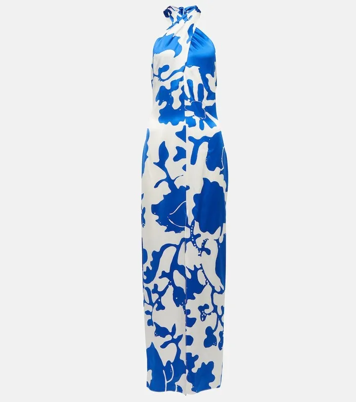 Vivi printed silk maxi dress