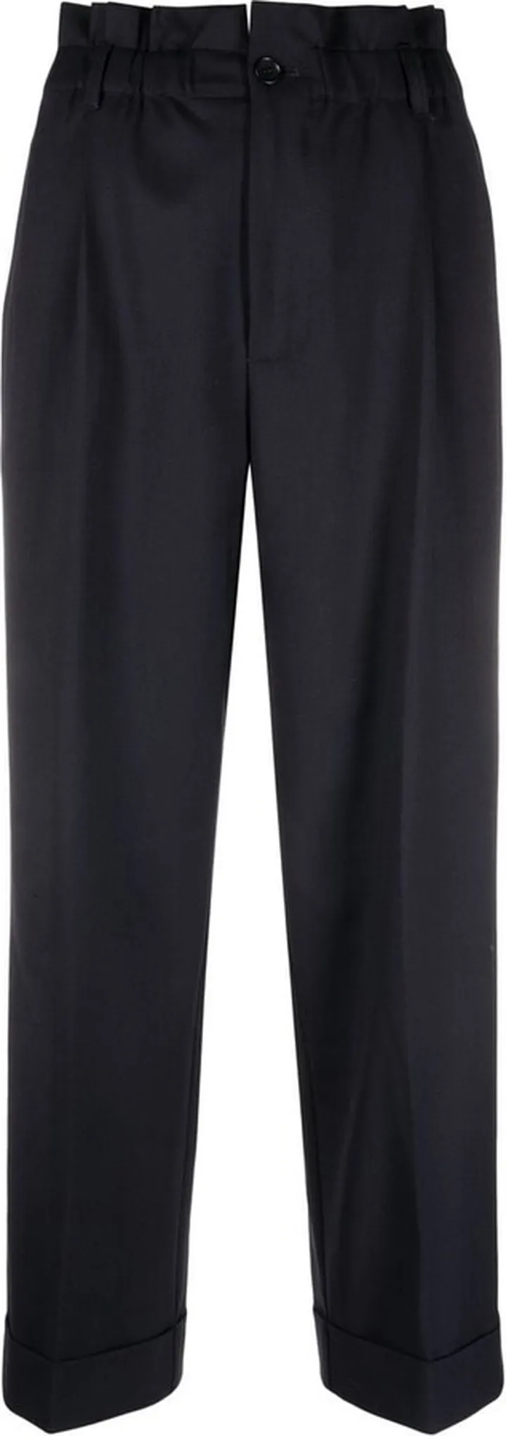Paperbag-Waist Straight Leg Trousers