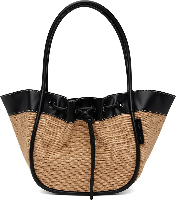 Proenza Schouler Beige & Black Ruched Tote