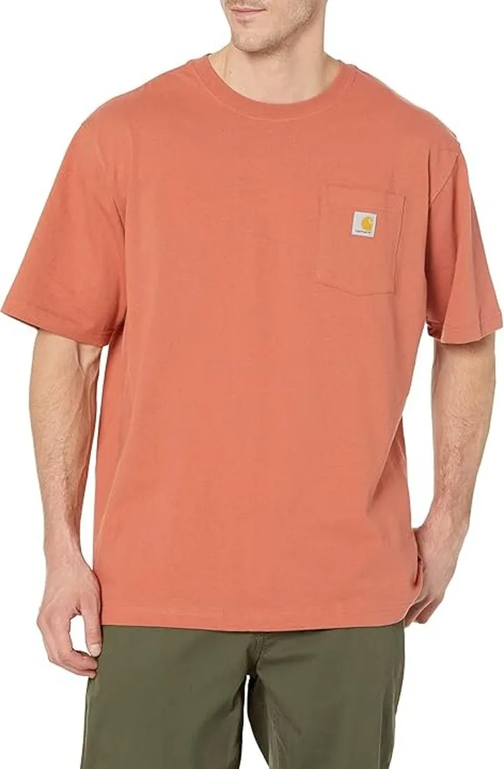 Carhartt Loose Fit Heavyweight Short Sleeve Pocket T-Shirt (Terracotta) Men's T Shirt