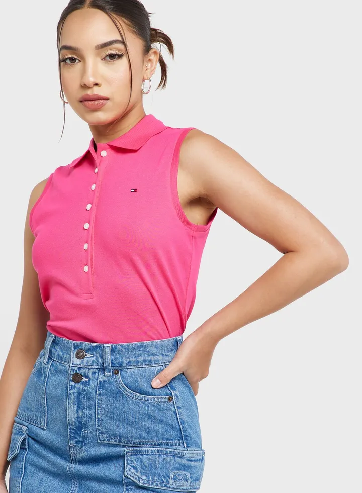 Polo Neck Logo T-Shirt