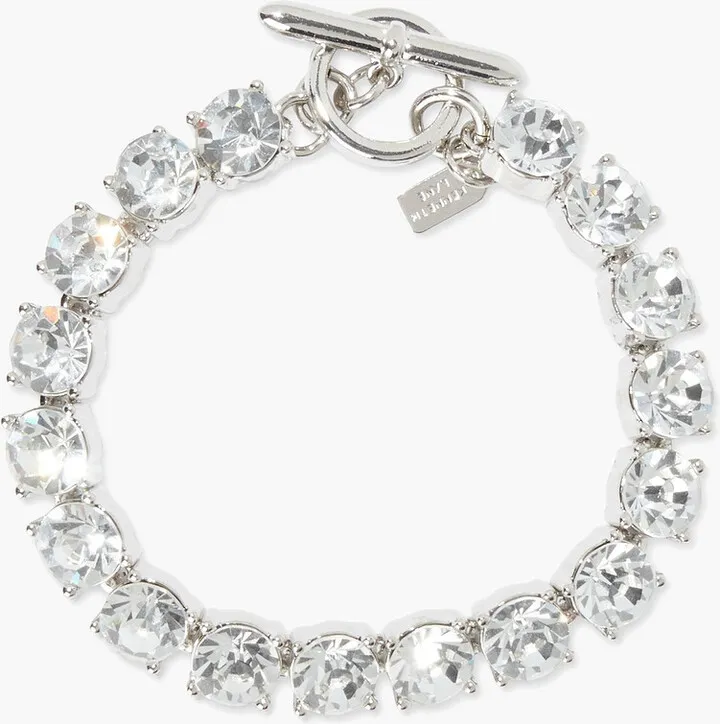 Rhodium-plated crystal bracelet