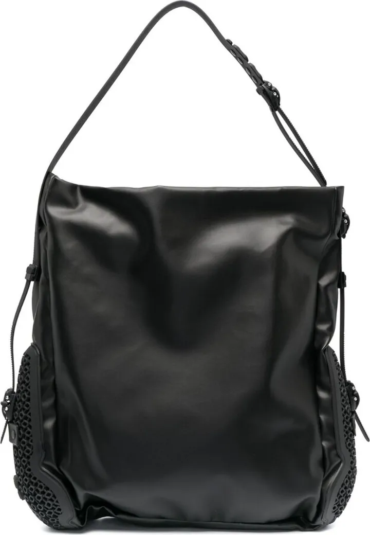 Black Obo Faux Leather Shoulder Bag