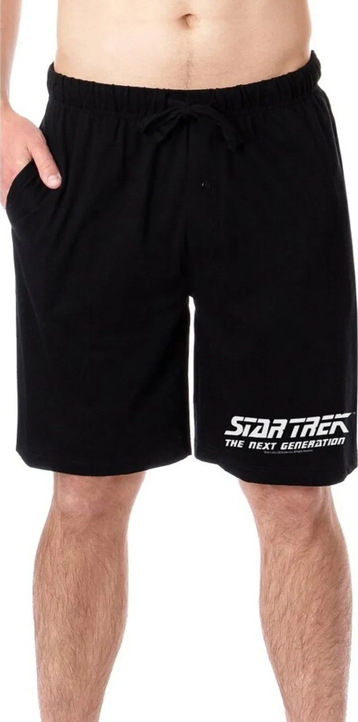 Star Trek The Next Generation TNG Mens' TV Show Logo Sleep Pajama Shorts (3X) Black