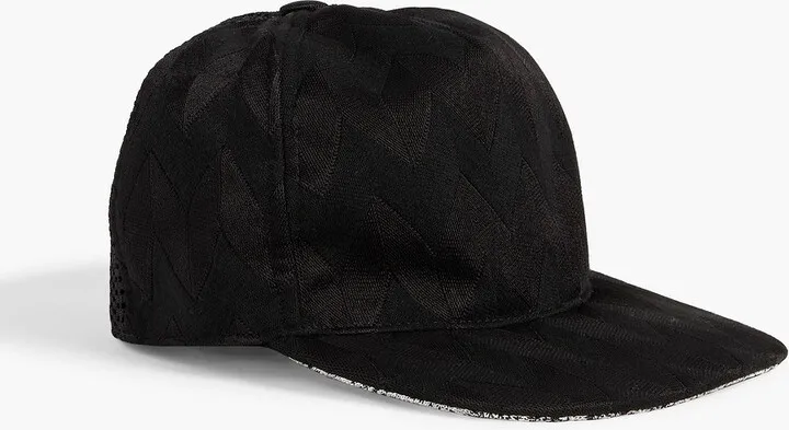 Mesh-paneled jacquard-knit baseball cap
