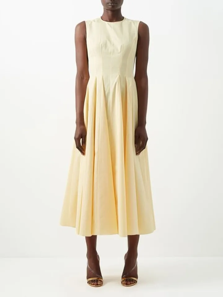 Chelsea Flared Cotton-poplin Midi Dress