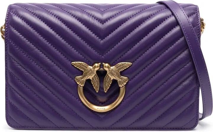 Logo-Plaque Quilted Leather Shoulder Bag