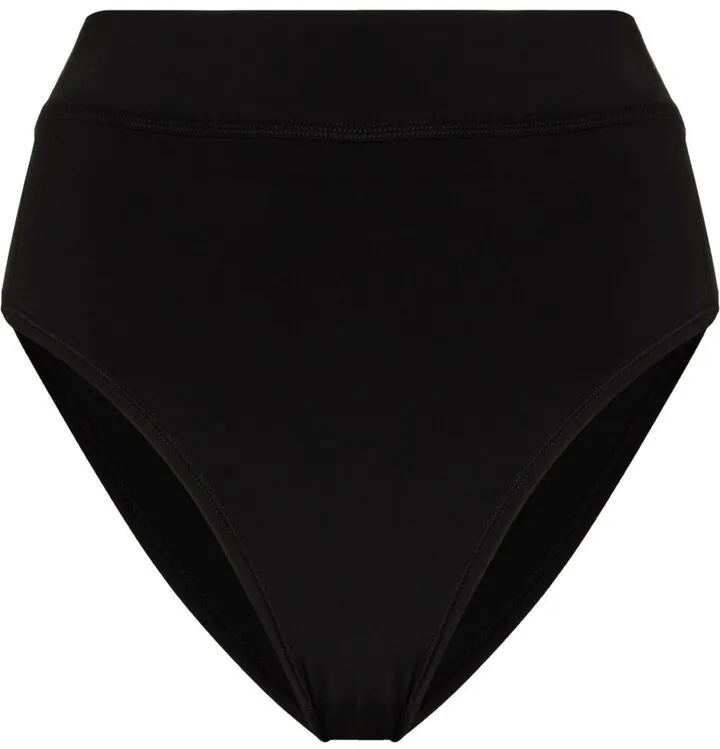 Logo-Print High-Rise Bikini Bottoms
