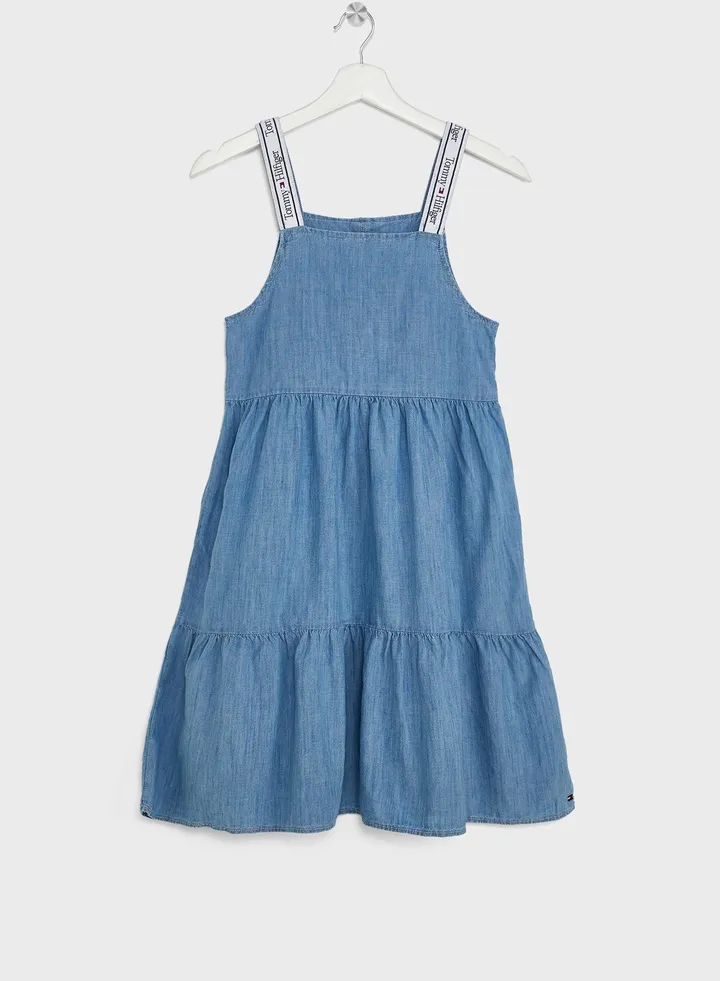 Youth Lyocell Strap Denim Dress