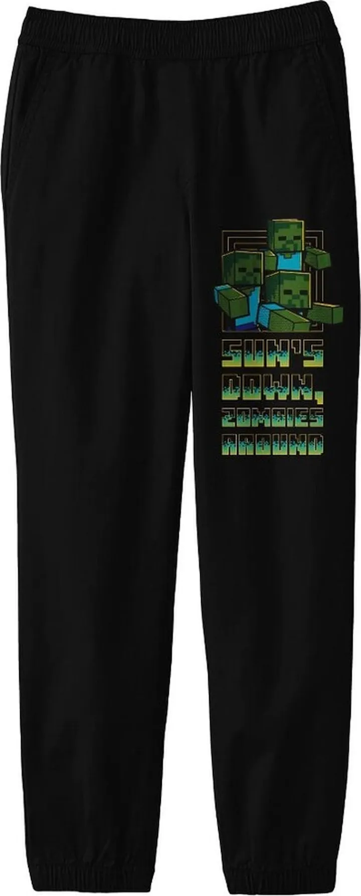 Minecraft Sun’s Down Zombies Around Boy’s Black Sweatpants-Medium