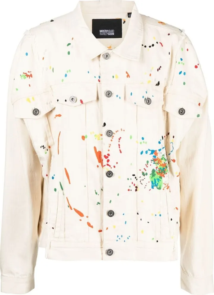 Paint-Embroidered Denim Jacket