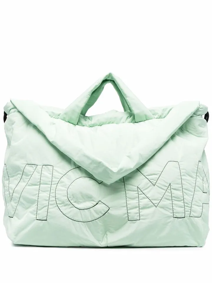 Logo-Embroidered Padded Shoulder Bag