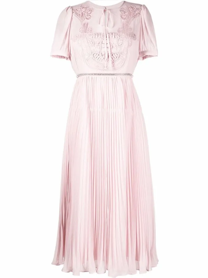 Broderie-Angliase Midi Dress