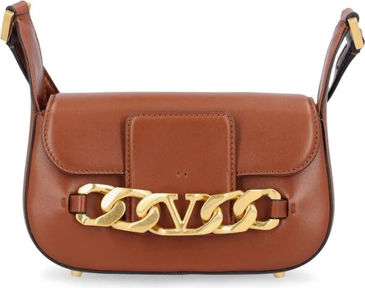 Valentino VLogo Plaque Chain-Link Shoulder Bag
