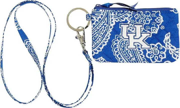 Vera Bradley Kentucky Wildcats Rain Garden Zip Id Lanyard