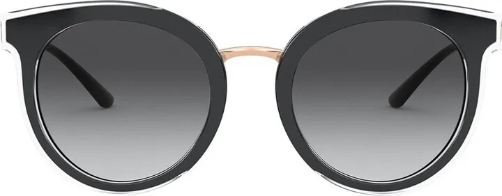 Transparent Trim Round Sunglasses