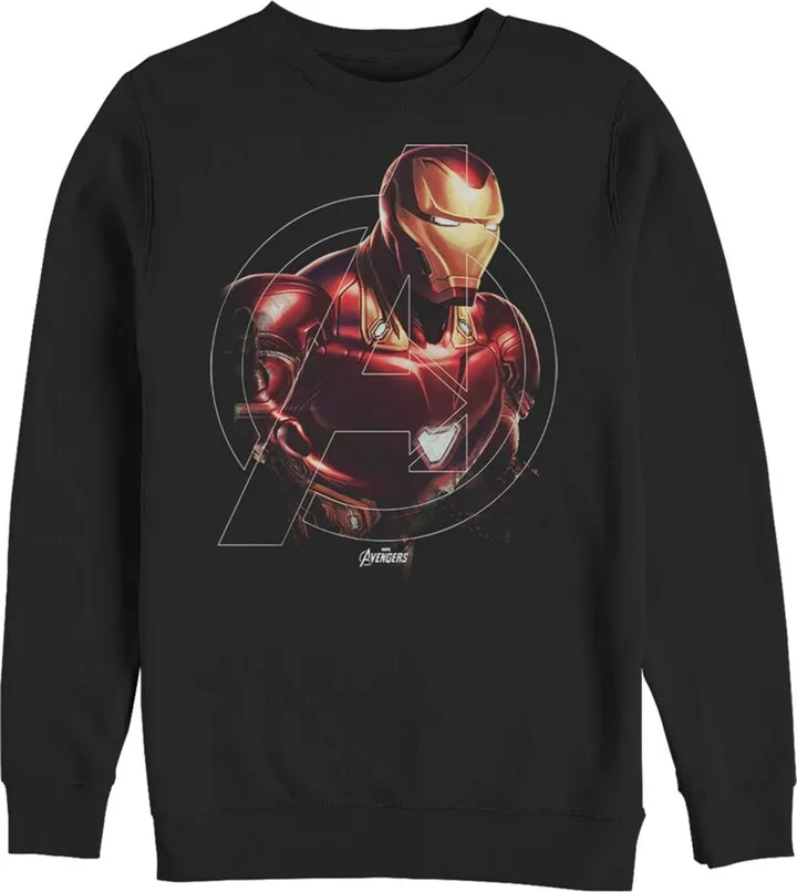 Men's Marvel Avengers: Endgame Iron Man Portrait Sweatshirt - Black - X Large