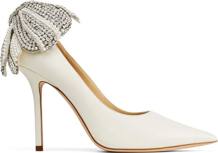 Love 100mm bow-detail leather pumps
