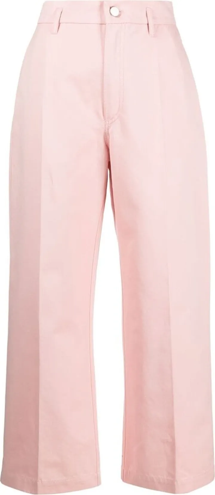 Wide-Leg Pressed Crease Jeans