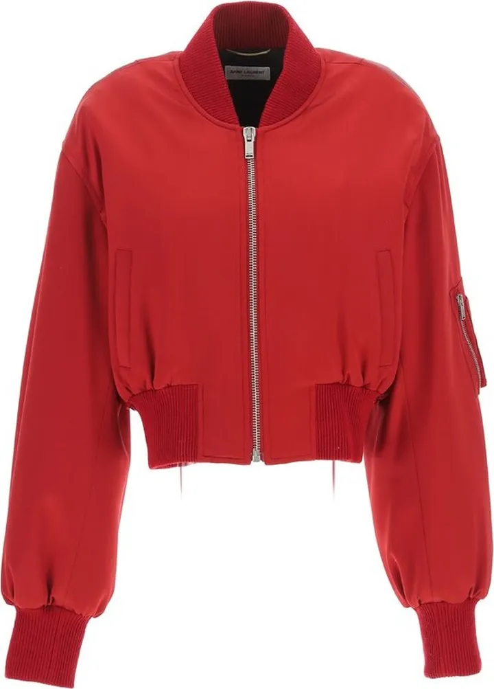 Saint Laurent Zip-Up Long-Sleeved Bomber Jacket