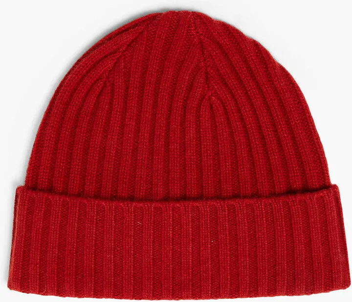 Ribbed cashmere beanie