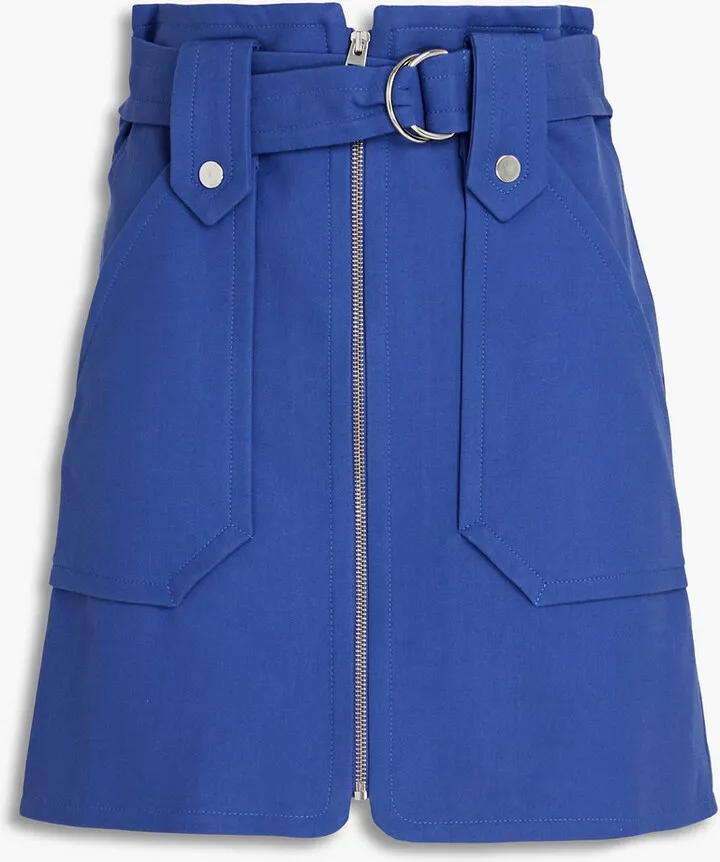 Walter belted stretch-cotton mini skirt