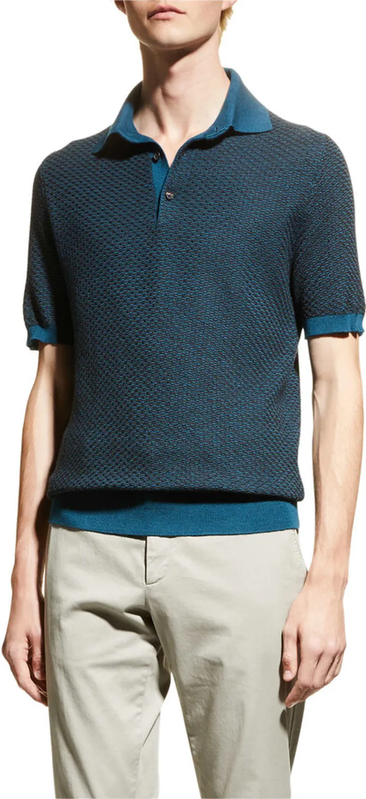 Men's Jacquard Cashmere Polo Shirt