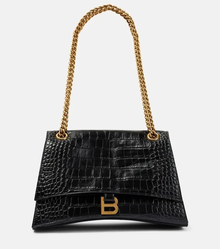 Crush Medium croc-effect leather shoulder bag