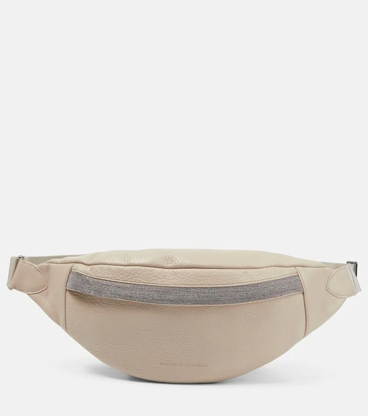 Embellished leather belt bag