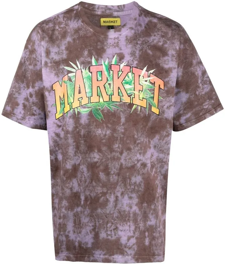 logo-print tie-dye T-shirt