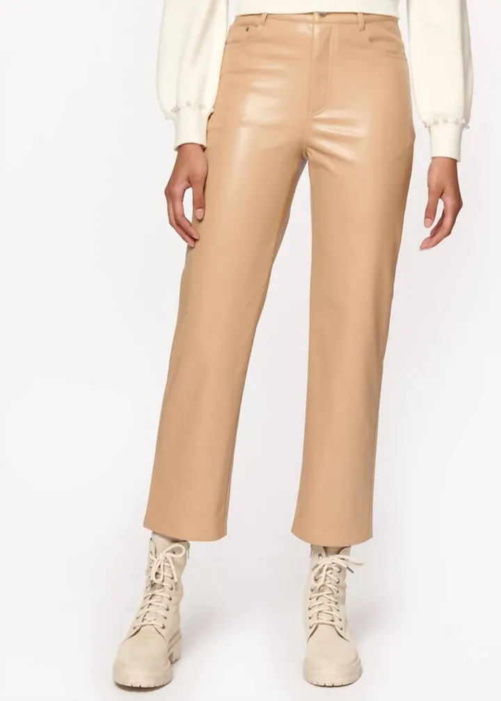 Hanie Vegan Leather Pant in Soy