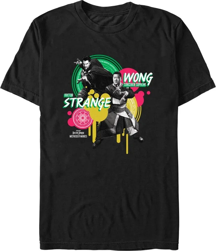 Men's Marvel Doctor Strange in the Multiverse of Madness Strange and Wong Paint Splatter T-Shirt - Black - X Large