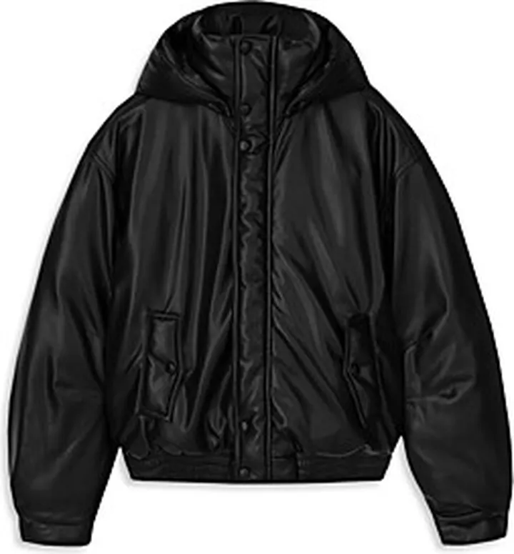 Nanushka Duy Faux Leather Hooded Puffer Jacket