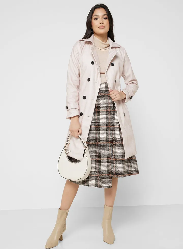 Double Breasted Belted Coat