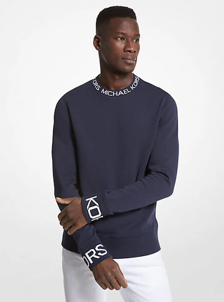 Logo Tape Cotton Blend Sweater