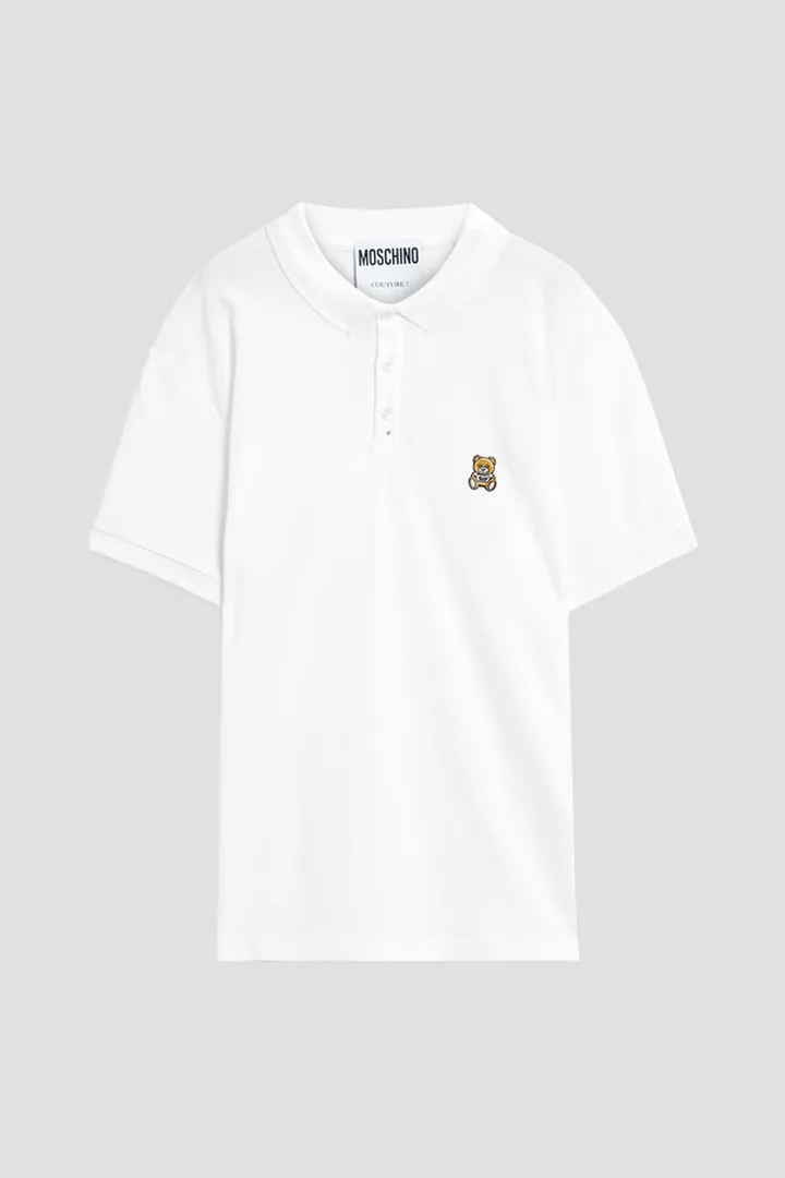 Appliquéd cotton-piqué polo shirt