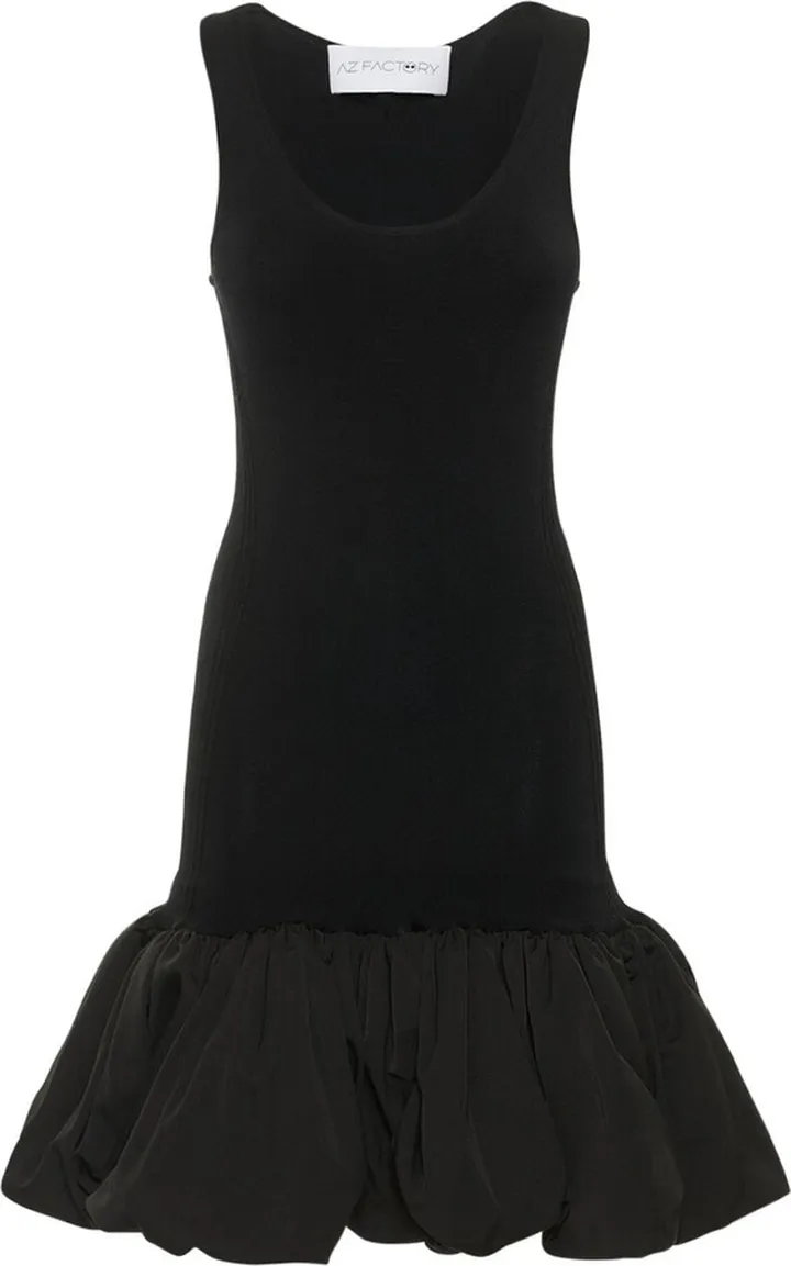 Thebe Bagugu taffeta & knit mini dress